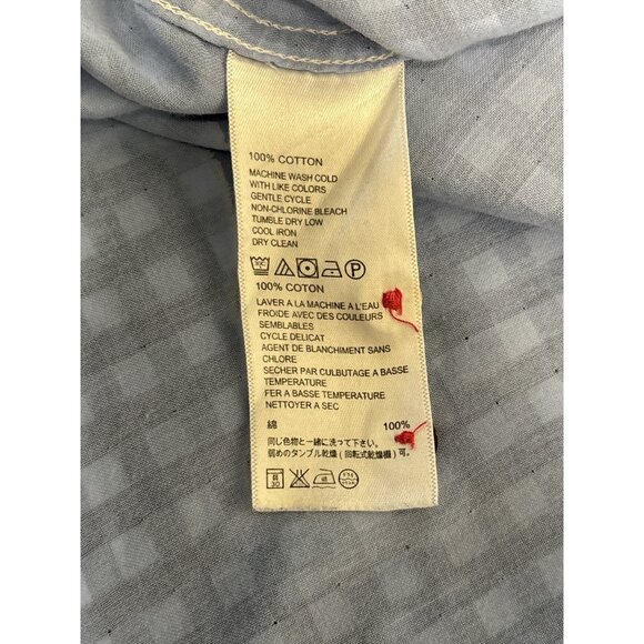 Tommy Bahama Mens Blue & White Gingham Button-Up Short Sleeve Shirt Size M - Picture 7 of 9